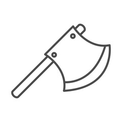 hatchet repair tool, rustic weapon line icon style