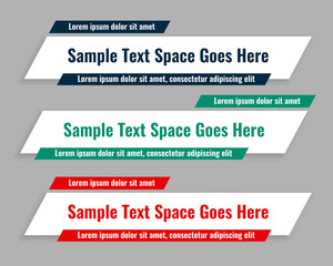 flat style lower third geometric banners