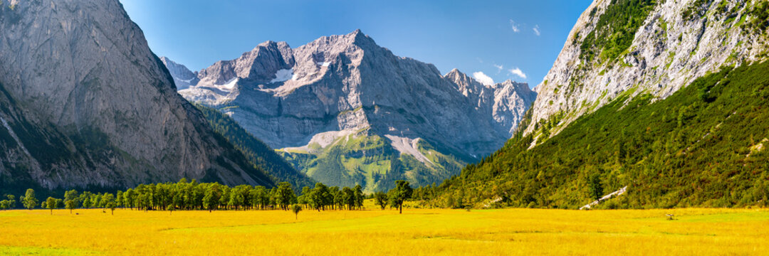 panoramic landscape at Karwendel mountains