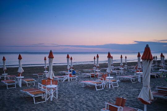 Beach view in Castiglione della Pescaia. Beautiful area in Tuscany, Italy.