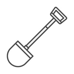 gardening, shovel with handle tool line icon style