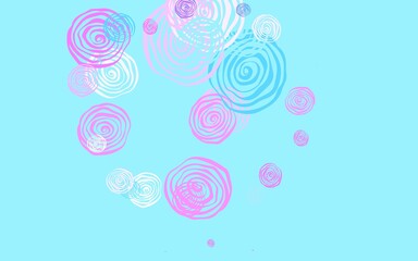 Light Pink, Blue vector natural backdrop with roses.
