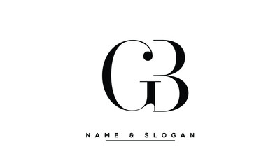 GB, BG, G, B  Abstract Letters Logo Monogram - obrazy, fototapety, plakaty