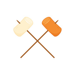 Tteokbokki Noodle vector. korean food. Spicy rice cake. Tteokbokki on Pick vector.