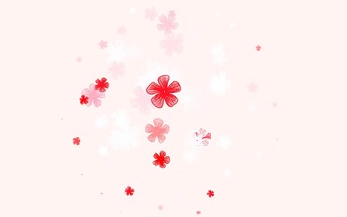 Light Red vector natural backdrop with flowers.