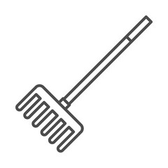 gardening, pitchfork tool work line icon style