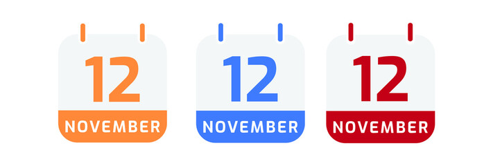 12 november calendar vector design