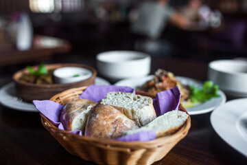 Bread on plate. Food concept