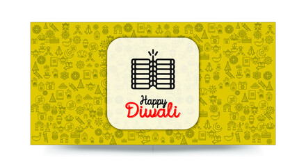 Set of Hand draw Happy Diwali Doodle backgrounds. Objects from Diwali doodle icons.	
