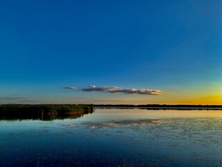 sunset over the lake