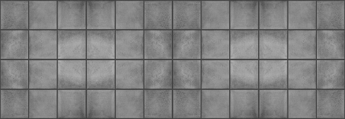 Seamless grunge grey gray anthracite square mosaic concrete cement stone wall tiles pattern texture wide background banner 