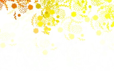 Light Green, Yellow vector doodle layout with flowers