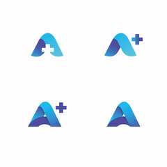 Letter A logo design for medical