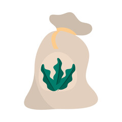 gardening, fertilizer sack organic flat icon style