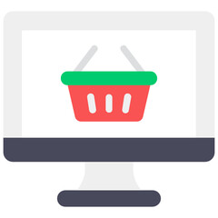 Fototapeta premium Ecommerce vector style, trendy flat icon of internet shopping 