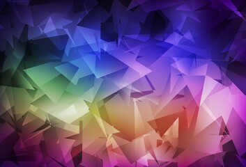 Light Multicolor vector shining triangular layout.