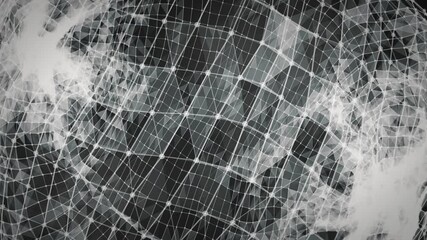 Magnetic Interference, Wobbling Plexus lines and dots, shaping into a rotating sphere - VFX 3d Motion graphics animation - Powered by Adobe