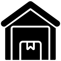 
A trendy flat icon of shed, warehouse vector 
