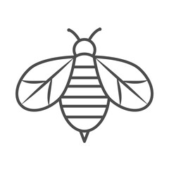bee insect animal nature cartoon line icon style