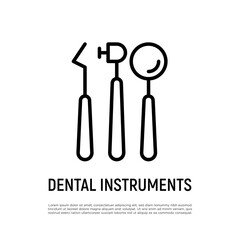 Dental equipment thin line icon. Dentistry, stomatology. Vector illustration.