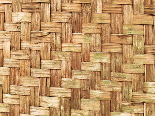 Bamboo woven for pattern or vintage background. Handcrafted from Asia. 