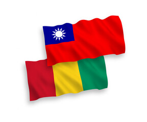 Flags of Guinea and Taiwan on a white background