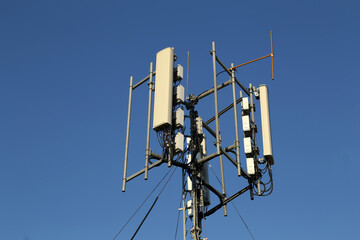 Antenna systems for telecommunication against the blue sky