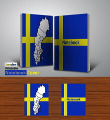 Notebook Design Mockup - 3D Book Template - National Country Map and Flag - Ready to Print Magazine Cover - Vector