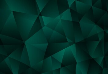 Obraz premium Dark Green vector triangle mosaic background.
