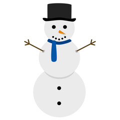 Schneemann mit Hut und Schal