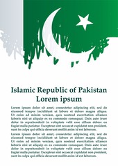 Naklejka premium Flag of Pakistan, Islamic Republic of Pakistan. Template for award design, an official document with the flag of Pakistan. Bright, colorful vector illustration. 
