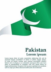 Flag of Pakistan, Islamic Republic of Pakistan. Template for award design, an official document with the flag of Pakistan. Bright, colorful vector illustration.
