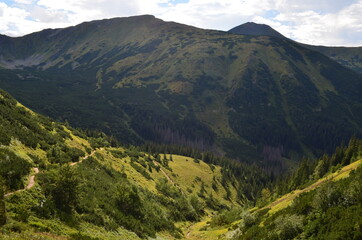Tatry Zachodnie, szczyty, szlaki graniowe, latem, widok z Doliny Jarząbka, Polska © Ewa