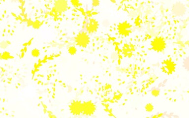 Light Green, Yellow vector doodle template with flowers