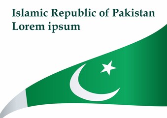 Flag of Pakistan, Islamic Republic of Pakistan. Template for award design, an official document with the flag of Pakistan. Bright, colorful vector illustration.
