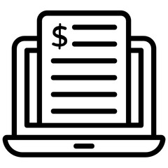 
Financial receipt inside a laptop conceptualizing online bill 
