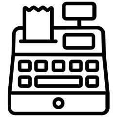 
Cash register icon in flat style 
