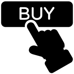 
Finger on button conceptualizing buy online vector 
