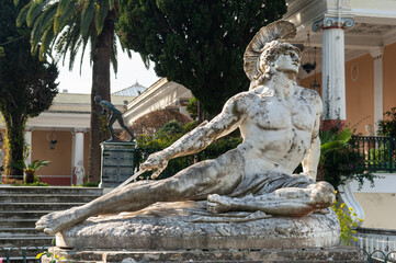 Fototapeta na wymiar Statue of Dying Achilles, Corfu, Greece