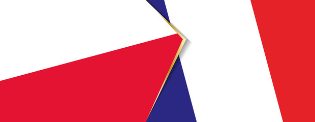 Poland and France flags, two vector flags.