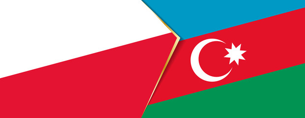 Poland and Azerbaijan flags, two vector flags.