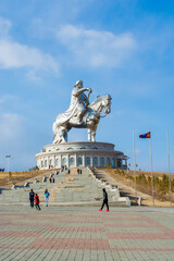 The Genghis Khan Equestrian Statue, part of the Genghis Khan Statue Complex is a 131-foot (40 m)...