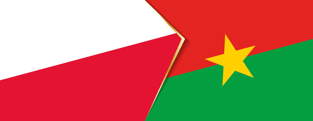 Poland and Burkina Faso flags, two vector flags.