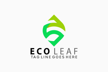Letter S Eco Leaf Creative Logo Design Vector Illustration