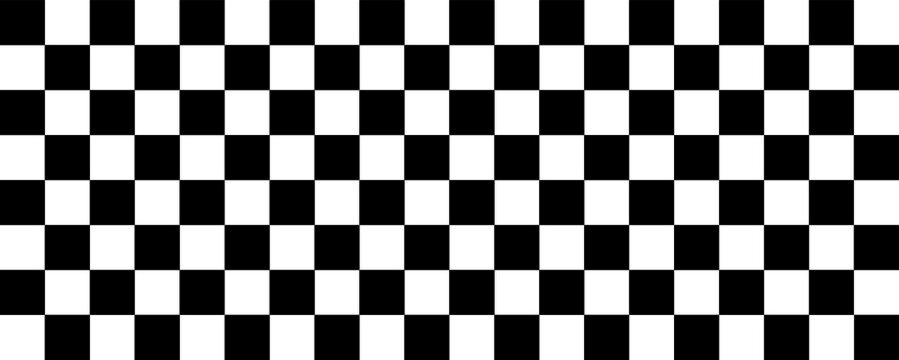 Checked flag pattern. Black and White background. Racing, race flag. Mosaic square. Checkerboard print. Pixel raster. Flat vector squares sign. checker board. Checkered Chequered Flag. Rally sport.