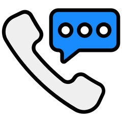 
Phone receiver with speech bubble showing concept of telecommunication icon
