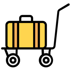 
Flat design of luggage cart icon
