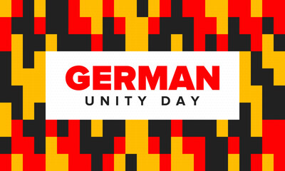 Fototapeta premium German Unity Day. Celebrated annually on October 3 in Germany. Happy national holiday of unity, freedom and reunification. Deutsch flag. Patriotic poster design. Vector illustration