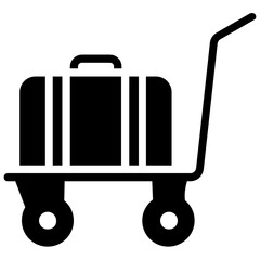 
Flat design of luggage cart icon
