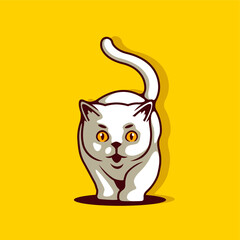 Cute Kitten Walk Cartoon Vector Illustration - Vector